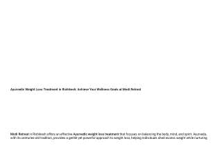 Weight Loss Treatment