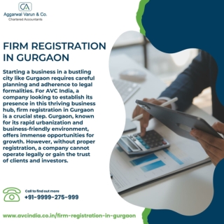 Steps to Complete Firm Registration in Gurgaon for AVC India
