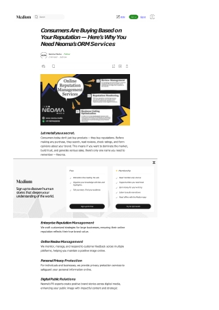 Online Reputation Management Services in India – Neoma Media