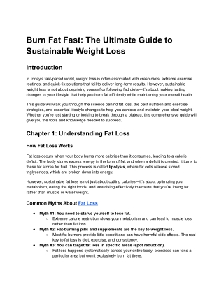 Burn Fat Fast_ The Ultimate Guide to Sustainable Weight Loss