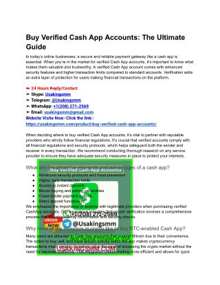 Buy Verified Cash App Accounts_ The Ultimate Guide