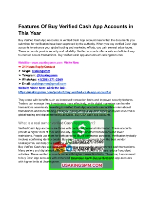 Features Of Buy Verified Cash App Accounts in This Year