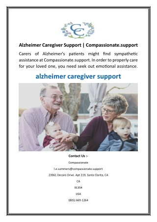 Alzheimer Caregiver Support  Compassionate.support