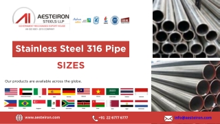 Stainless Steel 316 Pipe Sizes