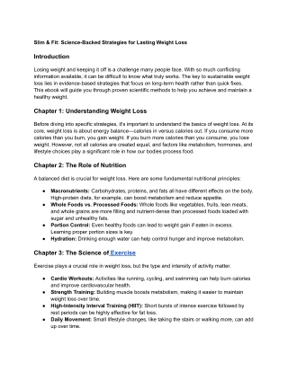 Slim & Fit_ Science-Backed Strategies for Lasting Weight Loss