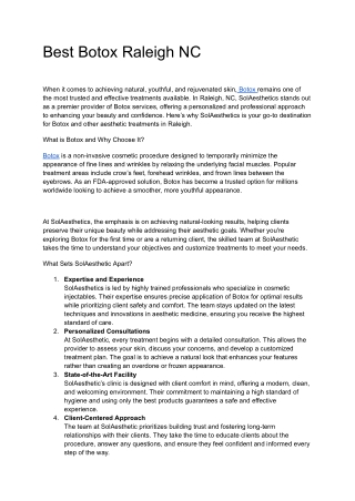 Best Botox Raleigh NC