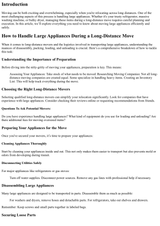 “How to Handle Large Appliances During a Long-Distance Move”