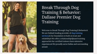 Dog Training Classes Dallas
