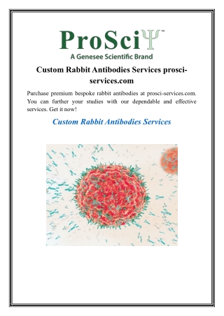 Custom Rabbit Antibodies Services prosci-services