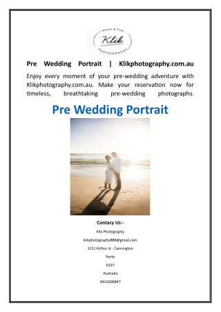 Pre Wedding Portrait  Klikphotography.com