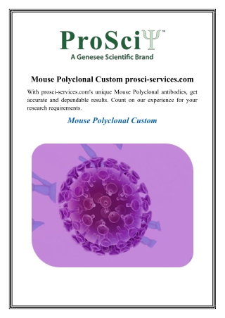 Mouse Polyclonal Custom prosci-services