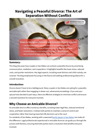 Navigating a Peaceful Divorce_ The Art of Separation Without Conflict