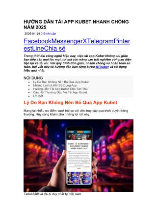 HƯỚNG DẪN TẢI APP KUBET NHANH CHÓNG NĂM 2025