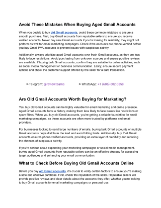 Avoid These Mistakes When Buying Aged Gmail Accounts