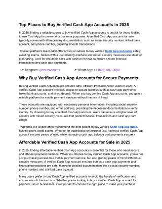 Top Places to Buy Verified Cash App Accounts in 2025