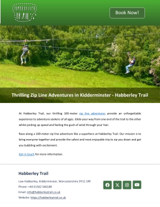 Thrilling Zip Line Adventures in Kidderminster - Habberley Trail