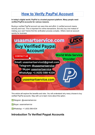 How to Verify PayPal Account