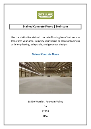 Stained Concrete Floors | Stelr.com