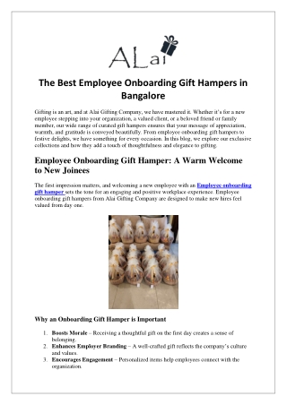 The Best Employee Onboarding Gift Hampers in Bangalore