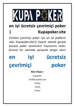 en iyi ücretsiz çevrimiçi poker  Kupapoker.site