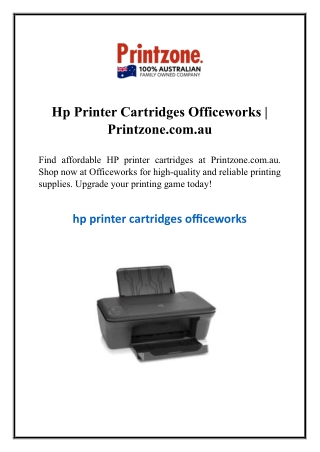 Hp Printer Cartridges Officeworks  Printzone.com