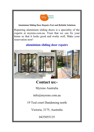 Aluminium Sliding Door Repairs Fast and Reliable Solutions