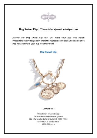 Dog Swivel Clip | Threesistersjewelrydesign.com