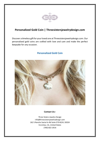 Personalized Gold Coin | Threesistersjewelrydesign.com