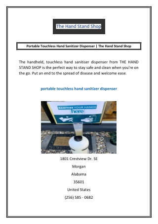 Portable Touchless Hand Sanitizer Dispenser | The Hand Stand Shop