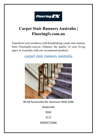 Carpet Stair Runners Australia  Flooringfx.com