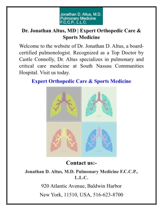 Dr. Jonathan Altus, MD Expert Orthopedic Care & Sports Medicine