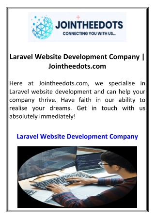 Laravel Website Development Company  Jointheedots.com