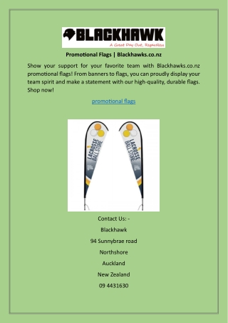 Promotional Flags | Blackhawks.co.nz