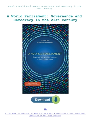 eBook A World Parliament Governance and Democracy in the 21st Century
