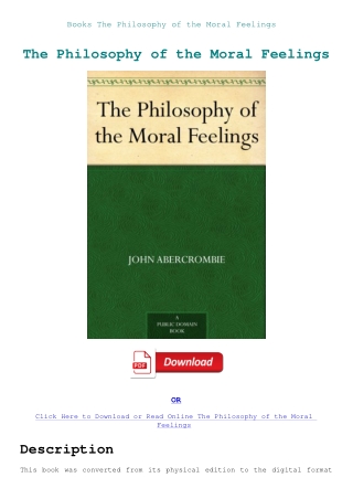 Books The Philosophy of the Moral Feelings