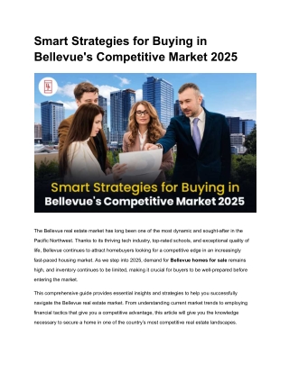 Smart Strategies for Buying in Bellevue's Competitive Market 2025