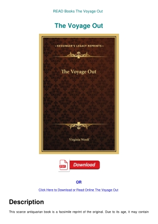 READ Books The Voyage Out