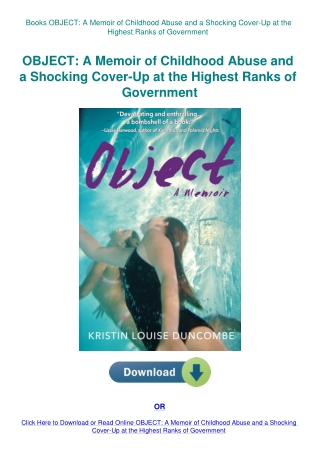 Books OBJECT A Memoir of Childhood Abuse and a Shocking Cover-Up at the Highest Ranks of Government