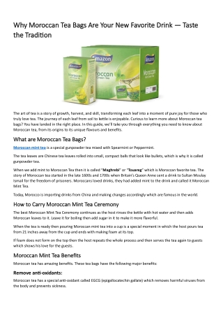 Why Moroccan Tea Bags Are Your New Favorite Drink