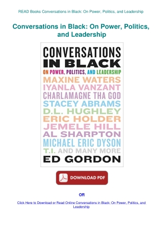 READ Books Conversations in Black On Power  Politics  and Leadership