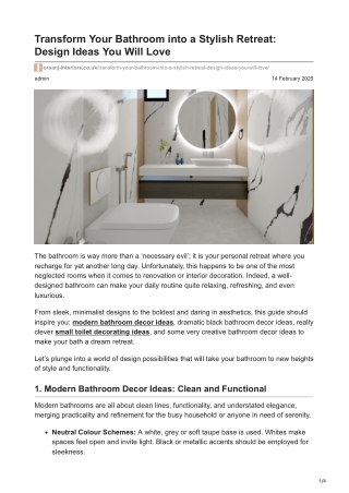 Transform Your Bathroom into a Stylish Retreat: Design Ideas You Will Love