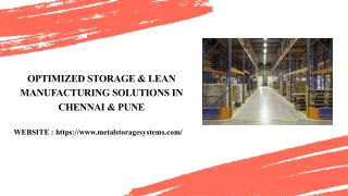 Optimized Storage & Lean Manufacturing Solutions in Chennai & Pune