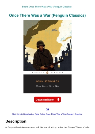 Books  Once There Was a War (Penguin Classics)
