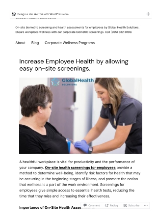 Increase Employee Health by allowing easy on-site screenings.