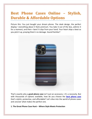 Best Phone Cases Online – Stylish, Durable & Affordable Options