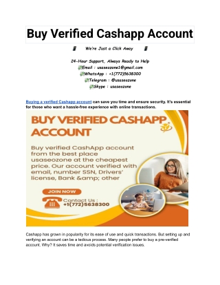 Highly trusted site to Buy Verified CashApp Account
