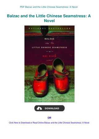 PDF Balzac and the Little Chinese Seamstress A Novel