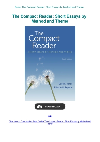 Books  The Compact Reader Short Essays by Method and Theme