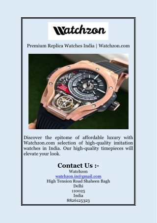 Premium Replica Watches India | Watchzon.com