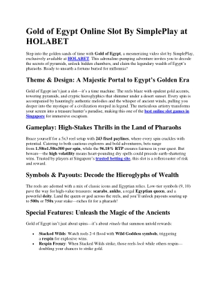Gold of Egypt Online Slot By SimplePlay at HOLABET
